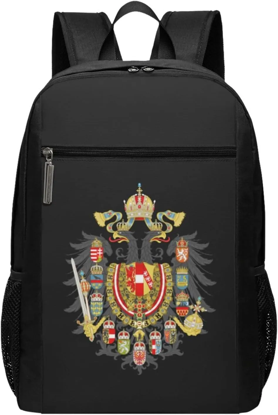 Hungary Coat of Arms Austria Travel Laptop Backpack, Business Anti Theft Slim Sturdy Laptops Backpacks, College Computer Bag Gift for Men & Women Fits 17 Inch Notebook,Black
