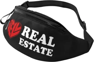 I Love Real Estate Unisex Adjustable Waist Bag Outdoor Sports Running Waist Bag Business Travel Phone Bag