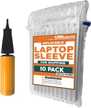 Inflatable Laptop Protective Bags with Hand Pump - Fits 14-16 Inch Notebooks - Lightweight Alternative to Heavy Laptop Shipping Box - Ideal for Shipping - 10 Pack