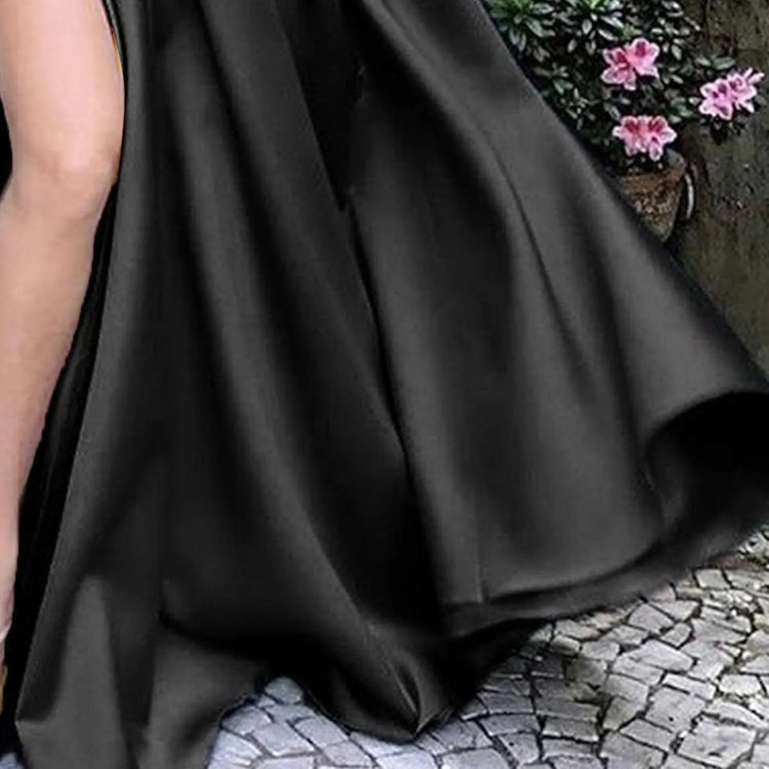 JEKE-DG Women's High Slit Slim Fit Cocktail Party Dress Deep V Neck Elegant Wedding Dress Flowy Solid Comfort Dresses