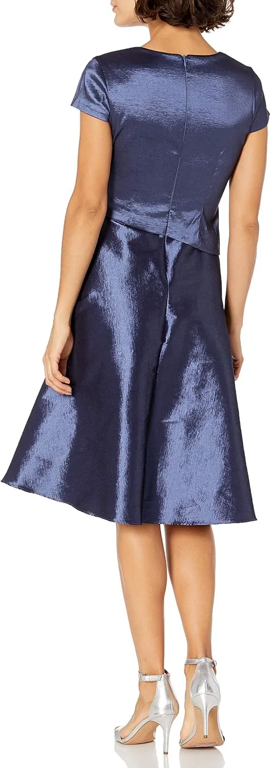 Jessica Howard Women's Peplum Cap Sleeve Dress (Regular, Petite & Plus)