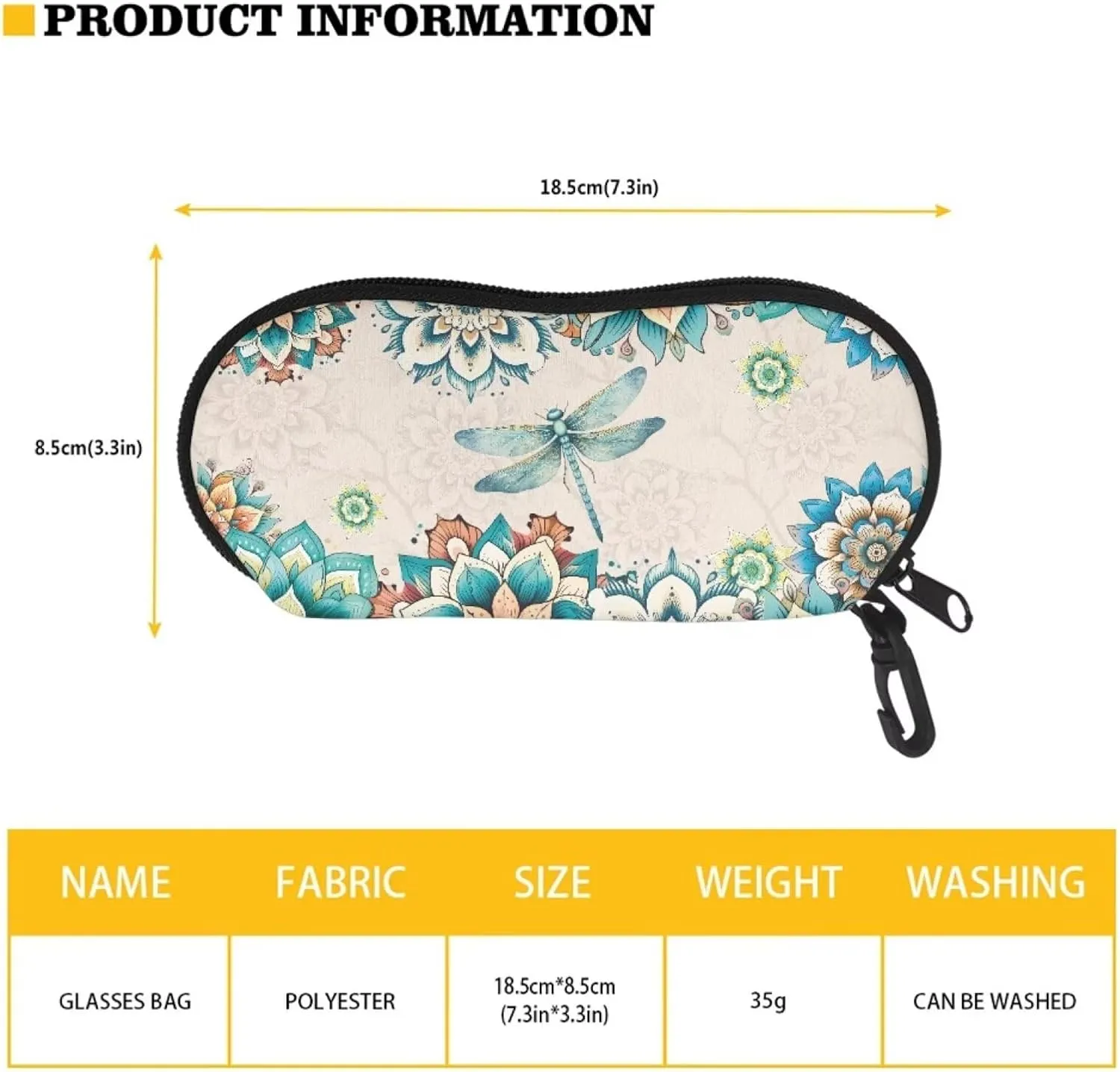 JoyLamoria Novelty Design Portable Glasses Case Ultra Light Neoprene Sunglasses Bag Eyeglasses Case