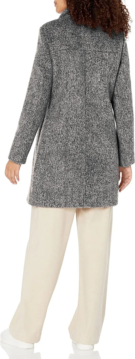 KENNETH COLE Women's Houndstooth Wool Blend Knit Coat