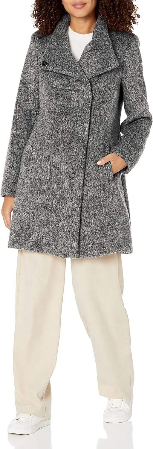 KENNETH COLE Women's Houndstooth Wool Blend Knit Coat