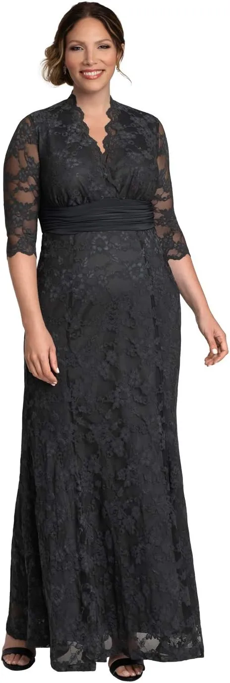 Kiyonna Women's Plus Size Screen Siren Lace Evening Gown