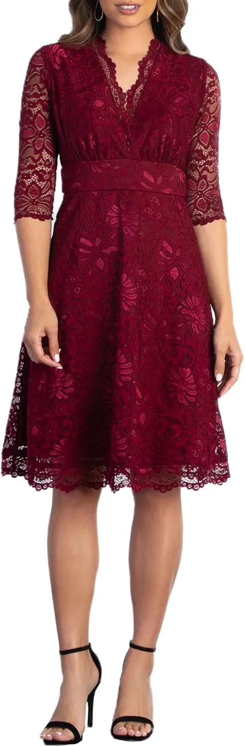 Kiyonna Women's Plus Size Special Occasion Mademoiselle Lace Cocktail Dress