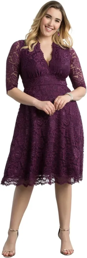 Kiyonna Women's Plus Size Special Occasion Mademoiselle Lace Cocktail Dress