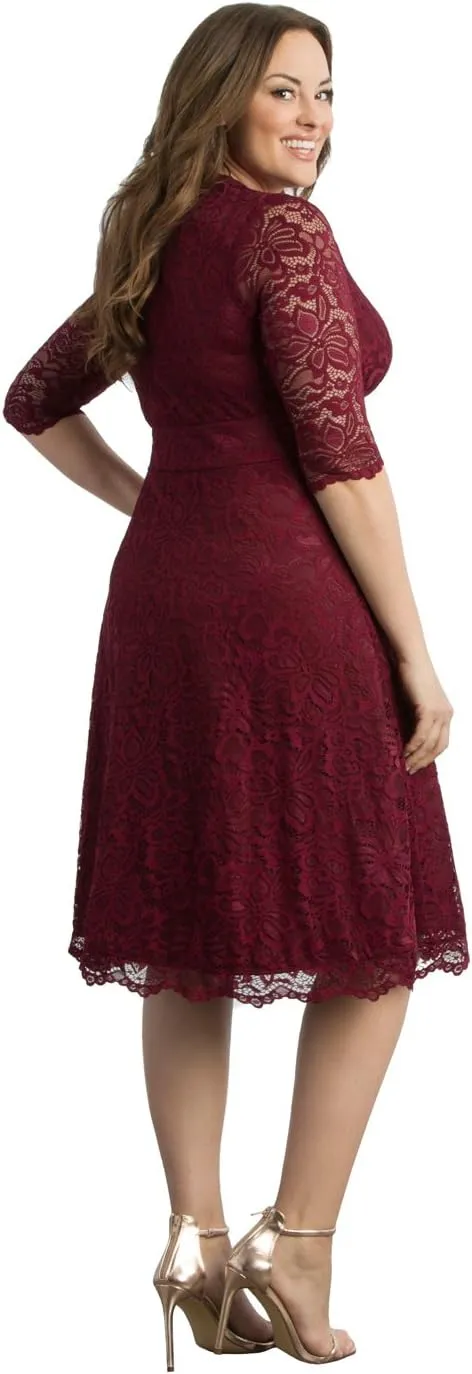 Kiyonna Women's Plus Size Special Occasion Mademoiselle Lace Cocktail Dress