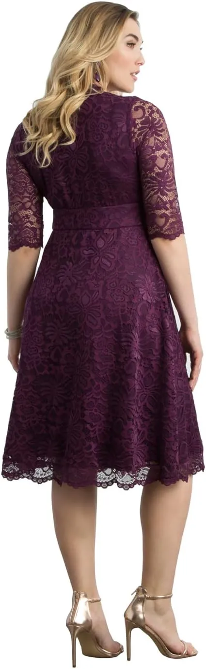 Kiyonna Women's Plus Size Special Occasion Mademoiselle Lace Cocktail Dress