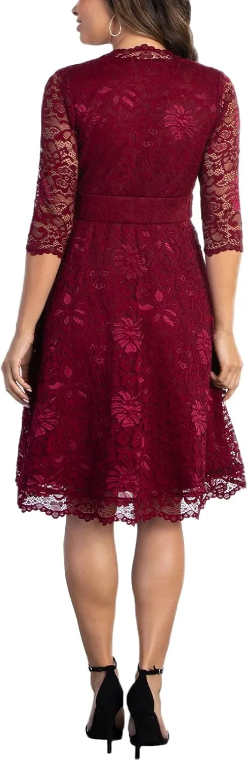 Kiyonna Women's Plus Size Special Occasion Mademoiselle Lace Cocktail Dress