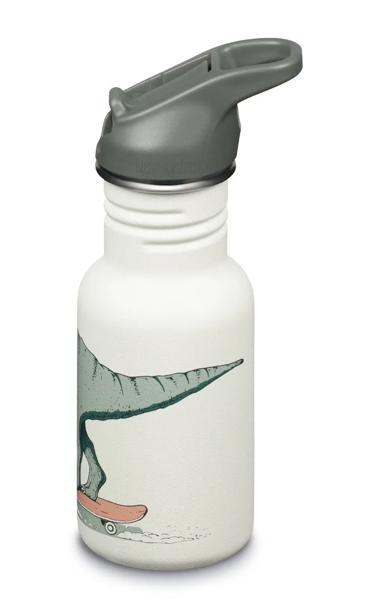 KLEAN KANTEEN Kids Classic 355ml Water Bottle With Flip Cap-CREAM