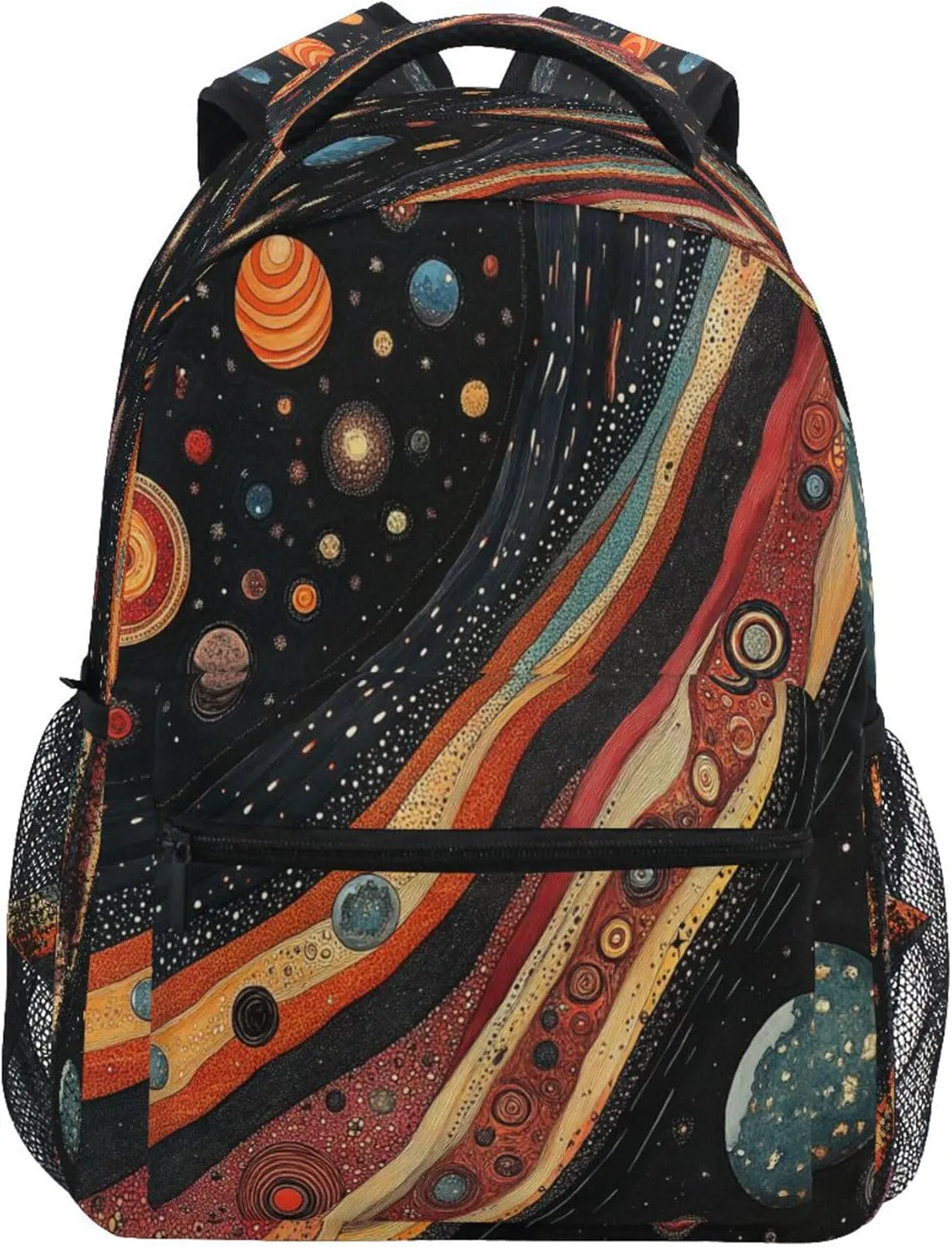 KLL Backpacks for Men Women Waterproof Travel Laptop Backpack with Chest Strap for Business Work College Travel Trip Colorful Space Planets and Earth