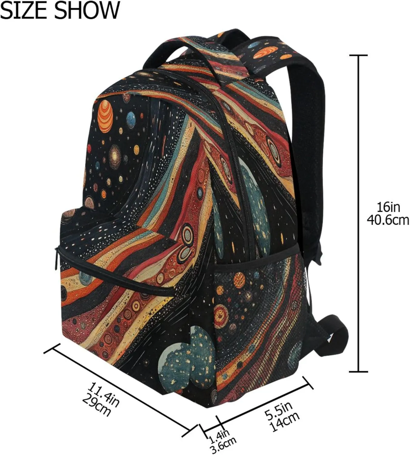 KLL Backpacks for Men Women Waterproof Travel Laptop Backpack with Chest Strap for Business Work College Travel Trip Colorful Space Planets and Earth