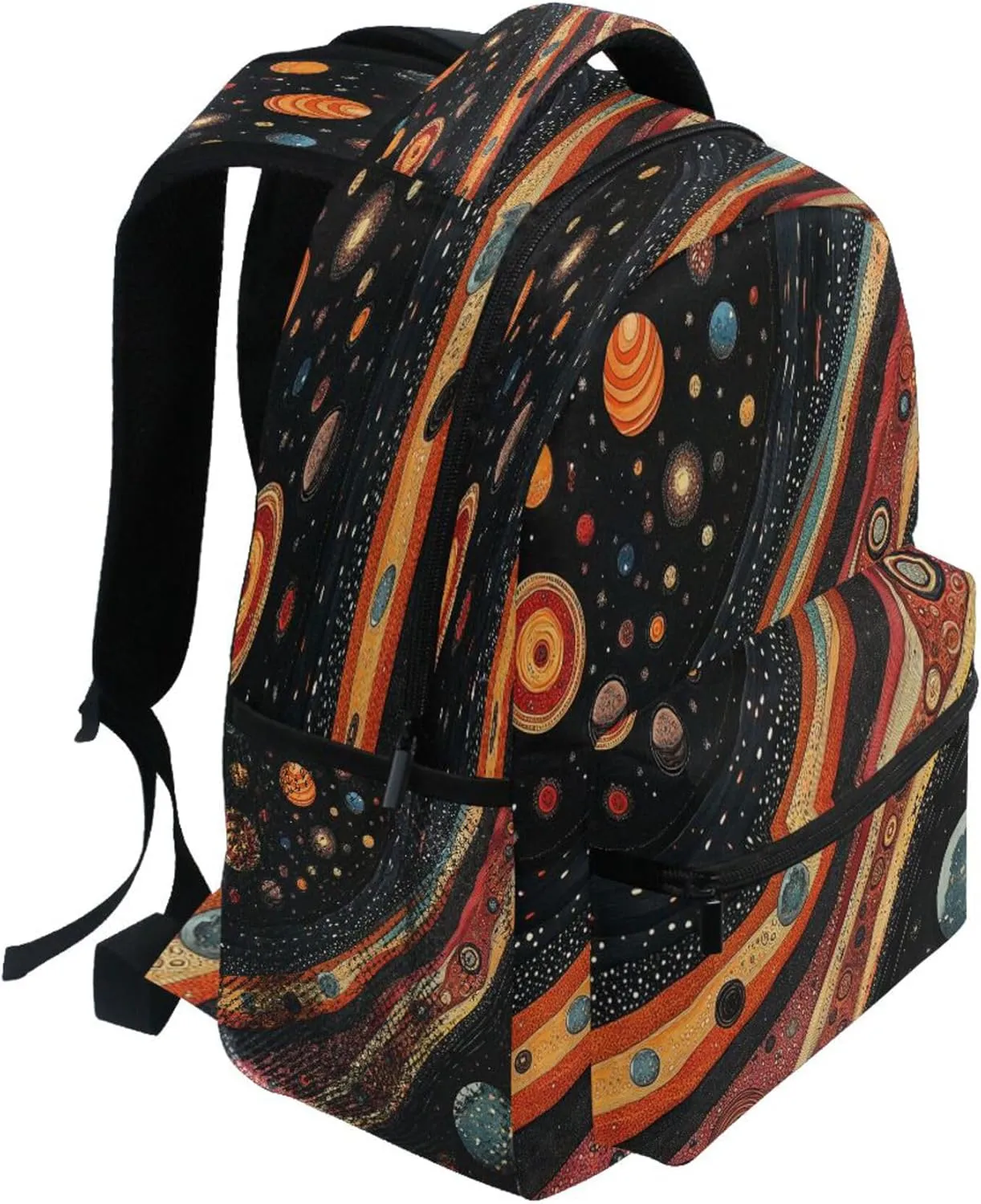KLL Backpacks for Men Women Waterproof Travel Laptop Backpack with Chest Strap for Business Work College Travel Trip Colorful Space Planets and Earth