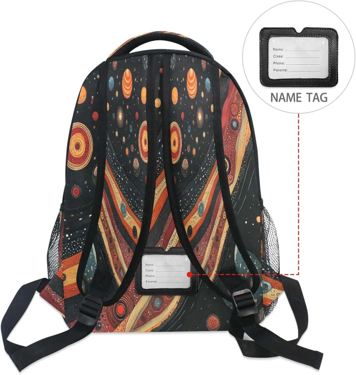KLL Backpacks for Men Women Waterproof Travel Laptop Backpack with Chest Strap for Business Work College Travel Trip Colorful Space Planets and Earth