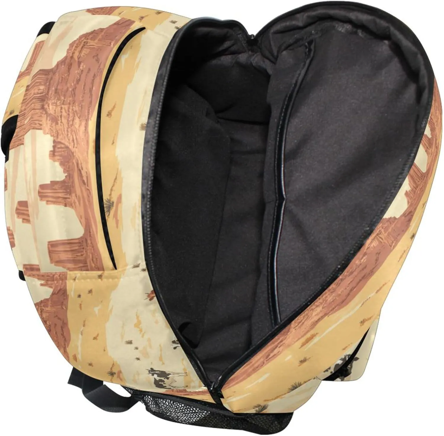 KLL Backpacks for Teacher Nurse Fashion Stylish Travel Bags with Chest Strap for Business Work College Travel Trip Western Cowboy Cow Vast Desert
