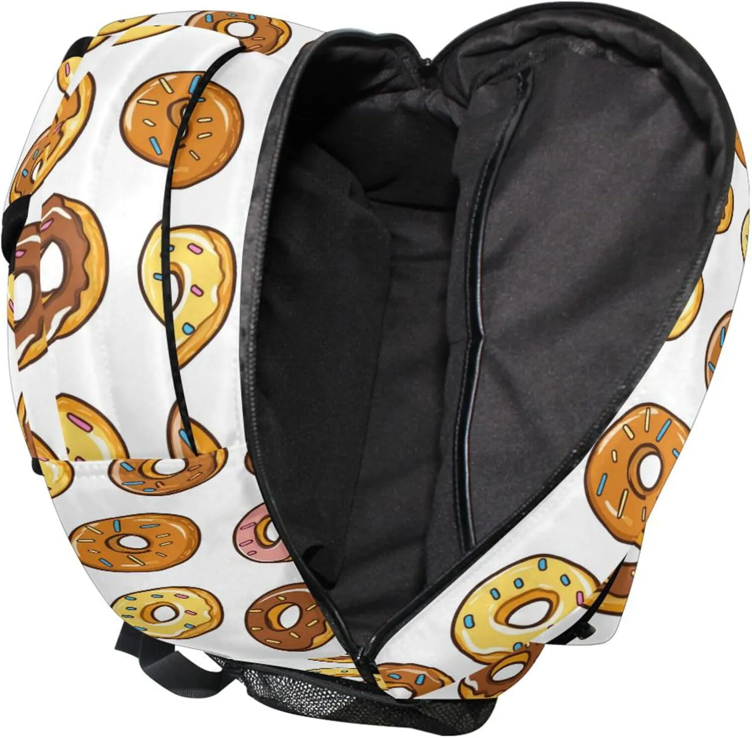 KLL Backpacks for Teens Boys Girls Fashion College School Computer Bag with Chest Strap for Travel Trip Donuts