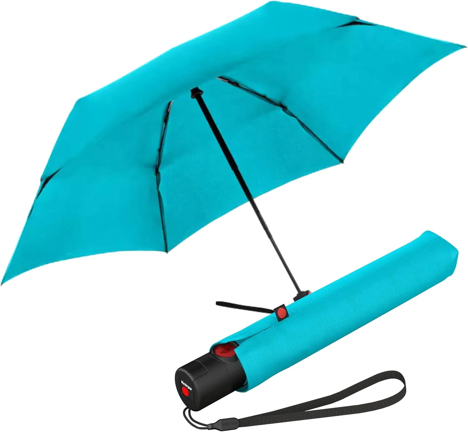 Knirps U.200 Ultra Light Duomatic Automatic Open Rain Umbrella - Compact Windproof Travel Umbrella for Adults - 97cm Diameter Retractable With Carrying Case