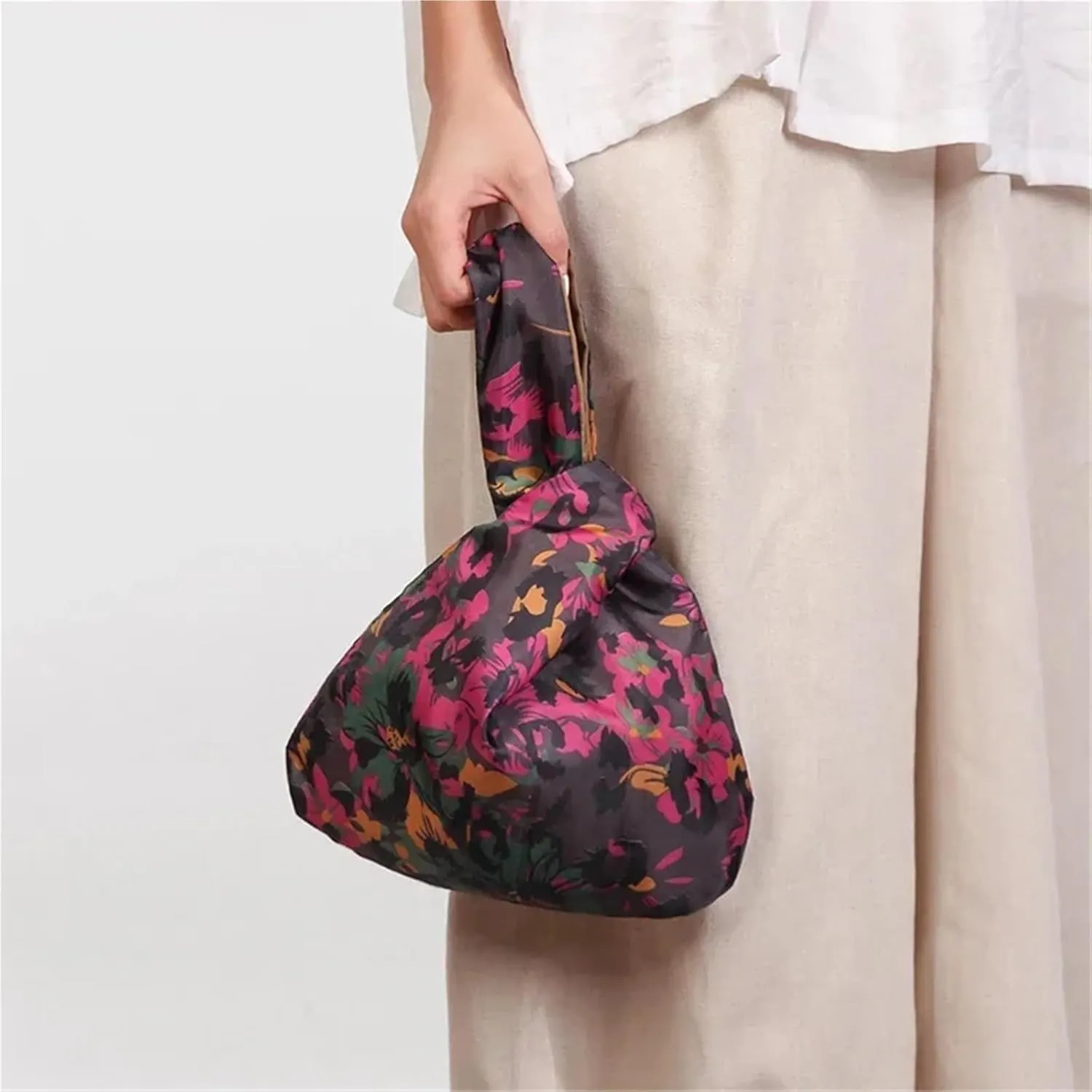 Knot Wrist Bag Mini Portable Knot Wrist Bag Shopping Bags Women Handle Simple Purse Phone Key Pouch