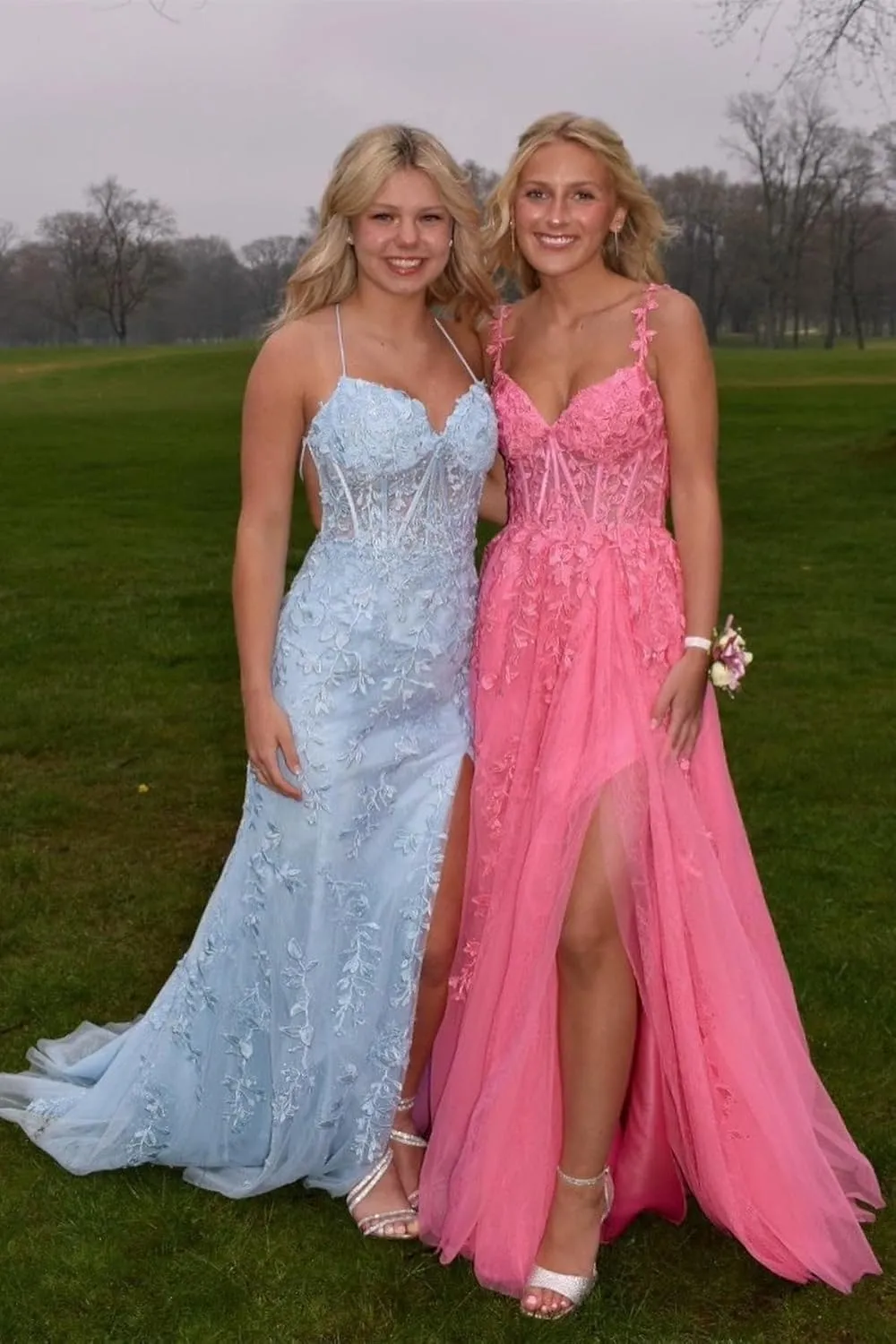 Lace Appliques Prom Dresses for Women Tulle Wedding Dress Long Ball Gown Homecoming Dresses with Split