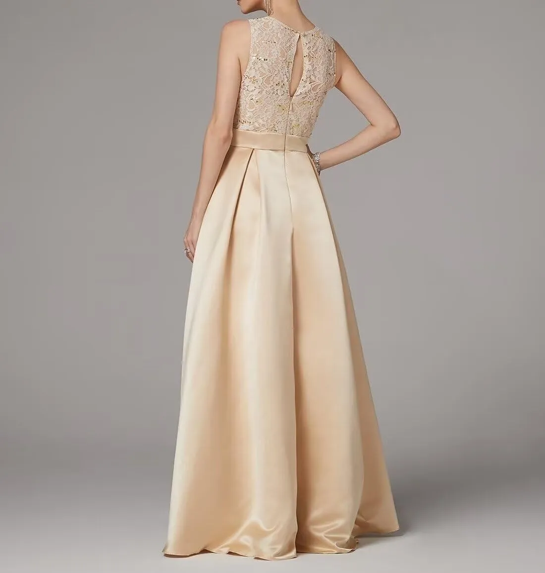 Laces Mother of The Bride Dresses Satin High Low Formal Evening Dresses for Women