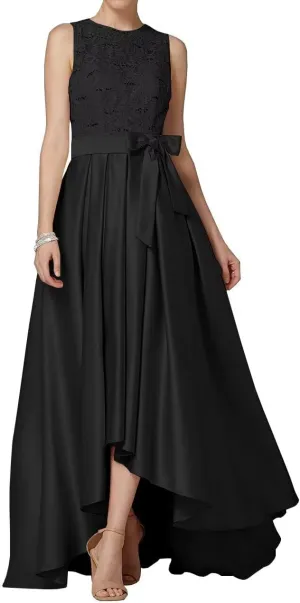 Laces Mother of The Bride Dresses Satin High Low Formal Evening Dresses for Women