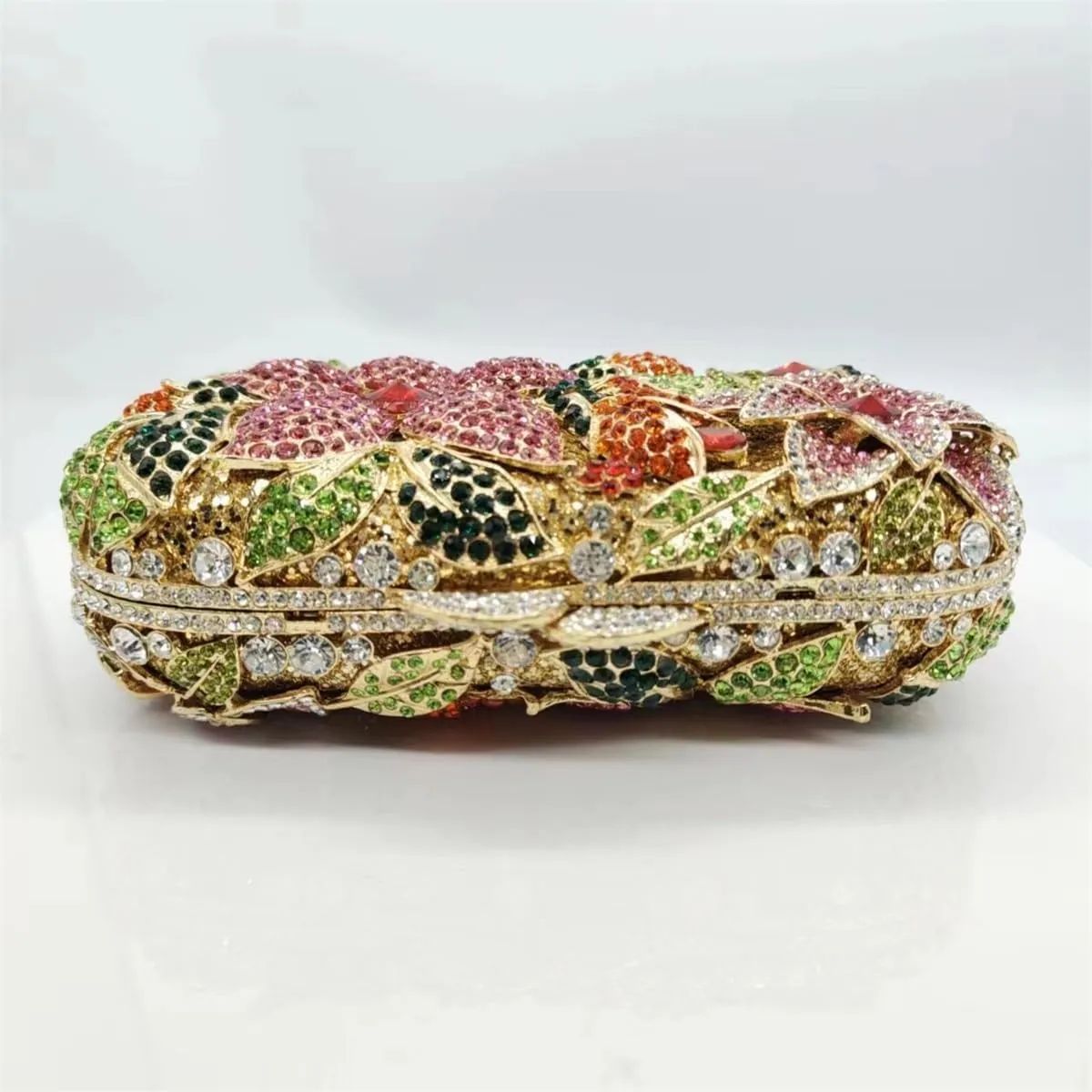 Ladies Crystal Evening Bag Flower Luxury Rhinestone Clutch Bags Diamond Party Wedding Handbag Sparkle Party Purse