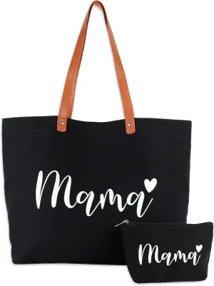 Lamyba New Mom Gifts, Mothers Day Gifts From Daughter Son Kids, Mama Bag Tote for Hospital or Baby Essentials, Mom to Be Gift