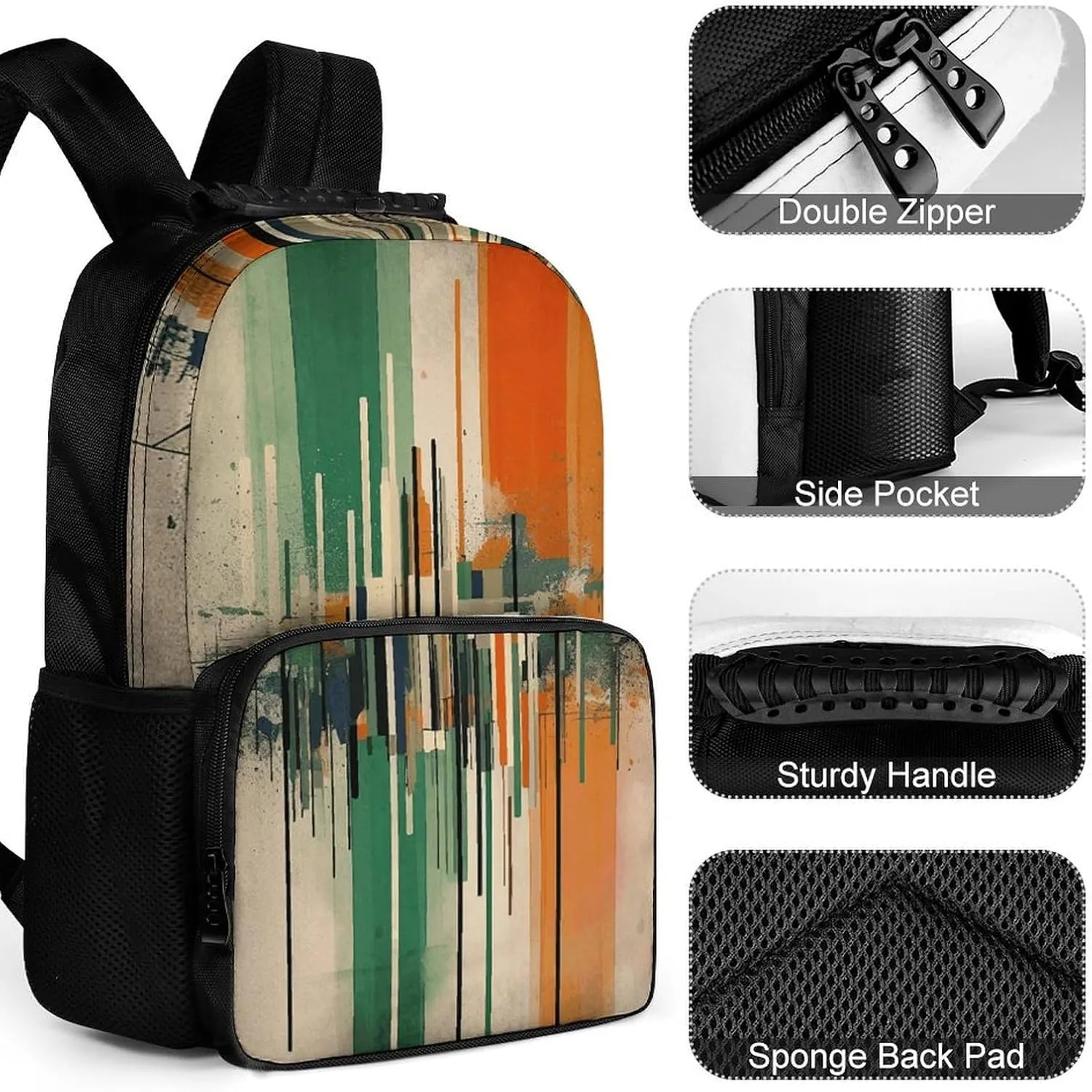 Laptop Backpack Complex Patterns Daypack Computer Bag Travel Laptop Bag Casual Nurse Bag for Women Men
