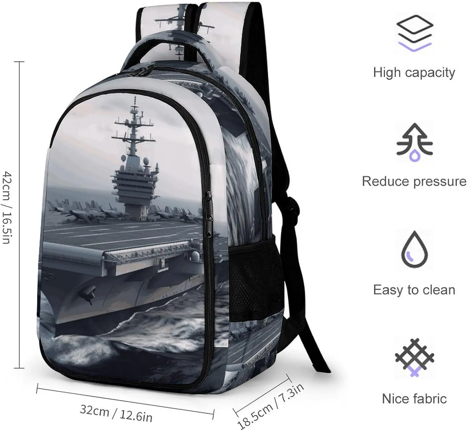 Laptop Backpack for Men Women Daypack Aircraft Carrier Computer Bag Travel Backpacks Laptop Bag