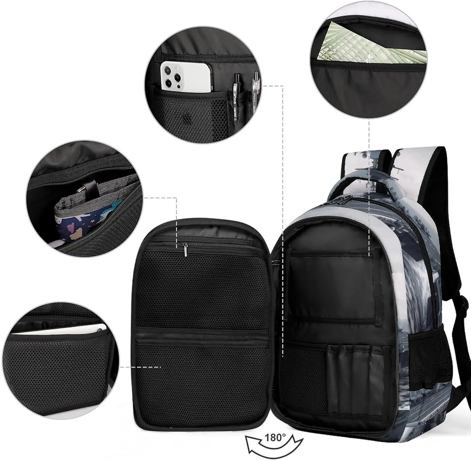 Laptop Backpack for Men Women Daypack Aircraft Carrier Computer Bag Travel Backpacks Laptop Bag