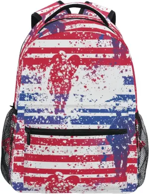 Laptop Backpack for Teenager Waterproof College School Computer Bag with Chest Strap for Business Work College Travel Trip Purple Heart Day Soldier