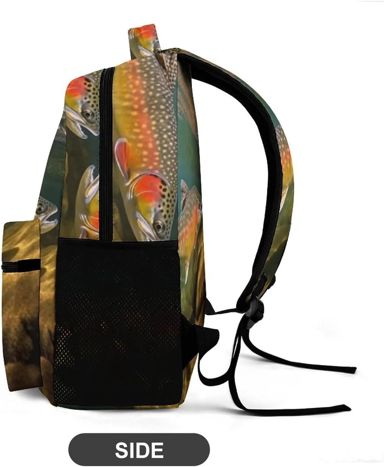 Laptop Backpack for Travel Daypack Computer Bag Work Brook Trout Fly Fishing Back Pack Nurse Bag for Hiking