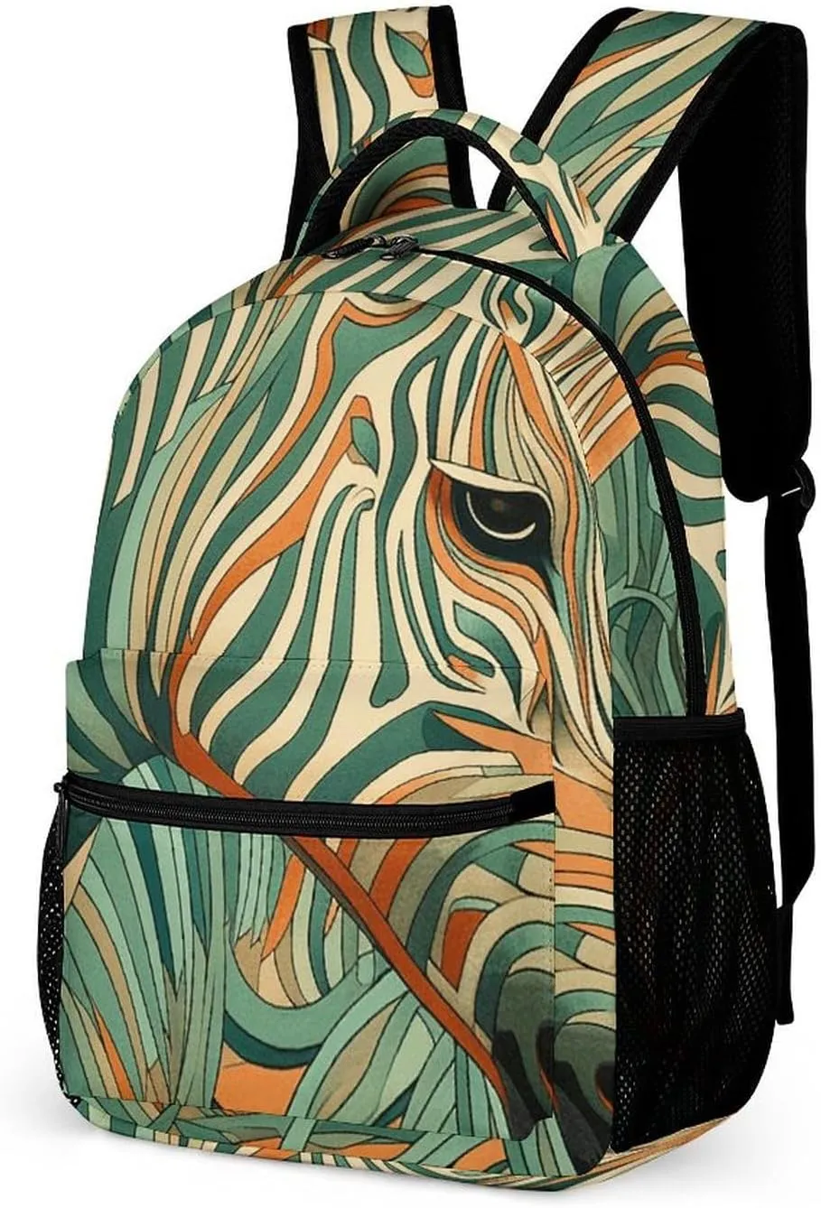 Laptop Backpack for Travel Daypack Computer Bag Work Green Decorative Pattern Back Pack Nurse Bag for Hiking