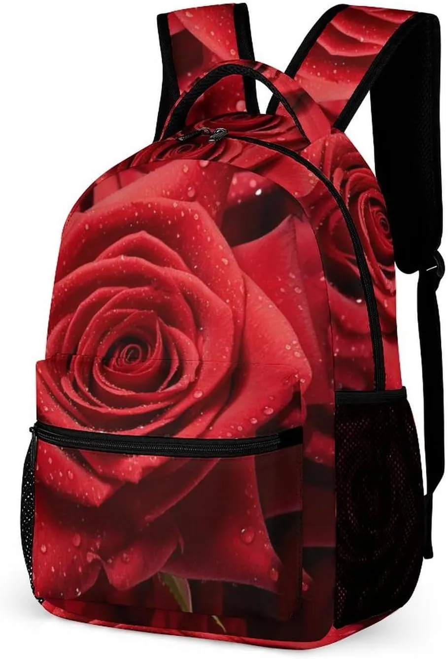 Laptop Backpack for Travel Daypack Computer Bag Work Red Rose Back Pack Nurse Bag for Hiking