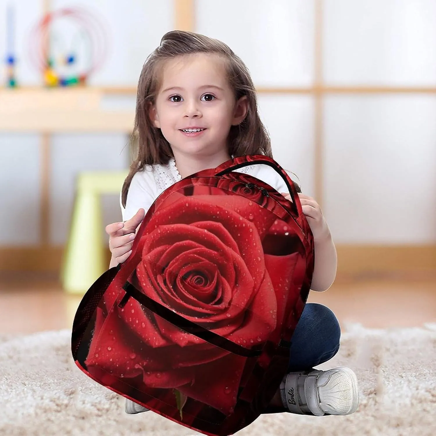 Laptop Backpack for Travel Daypack Computer Bag Work Red Rose Back Pack Nurse Bag for Hiking