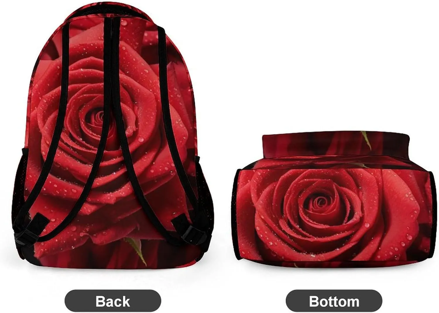 Laptop Backpack for Travel Daypack Computer Bag Work Red Rose Back Pack Nurse Bag for Hiking