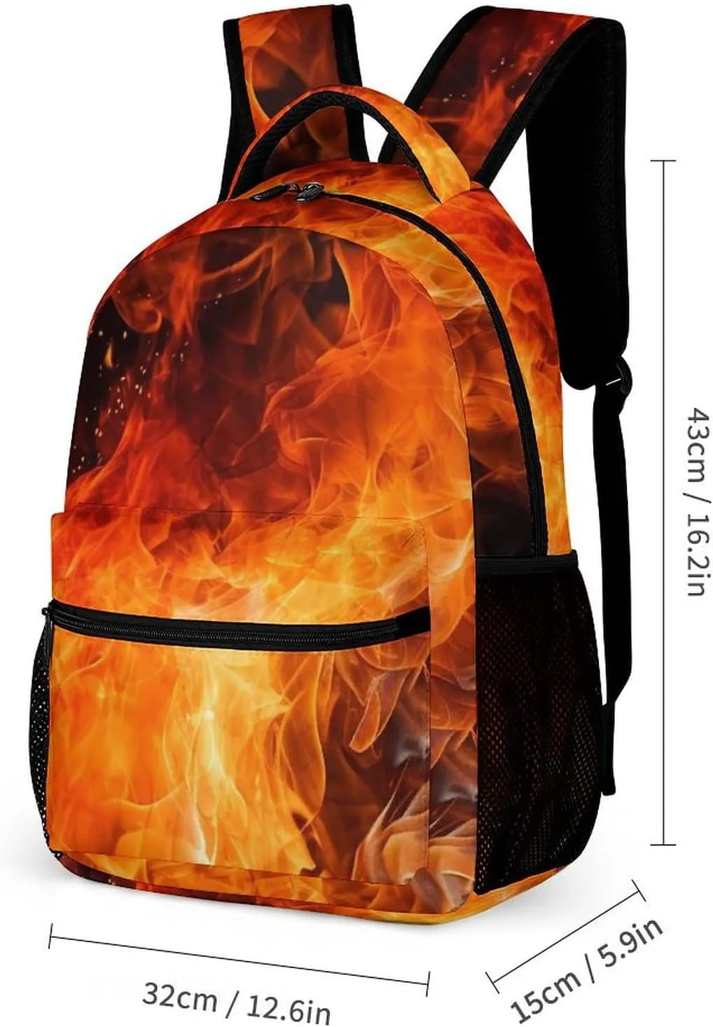Laptop Backpack for Travel Daypack Computer Bag Work Roaring Flame Back Pack Nurse Bag for Hiking