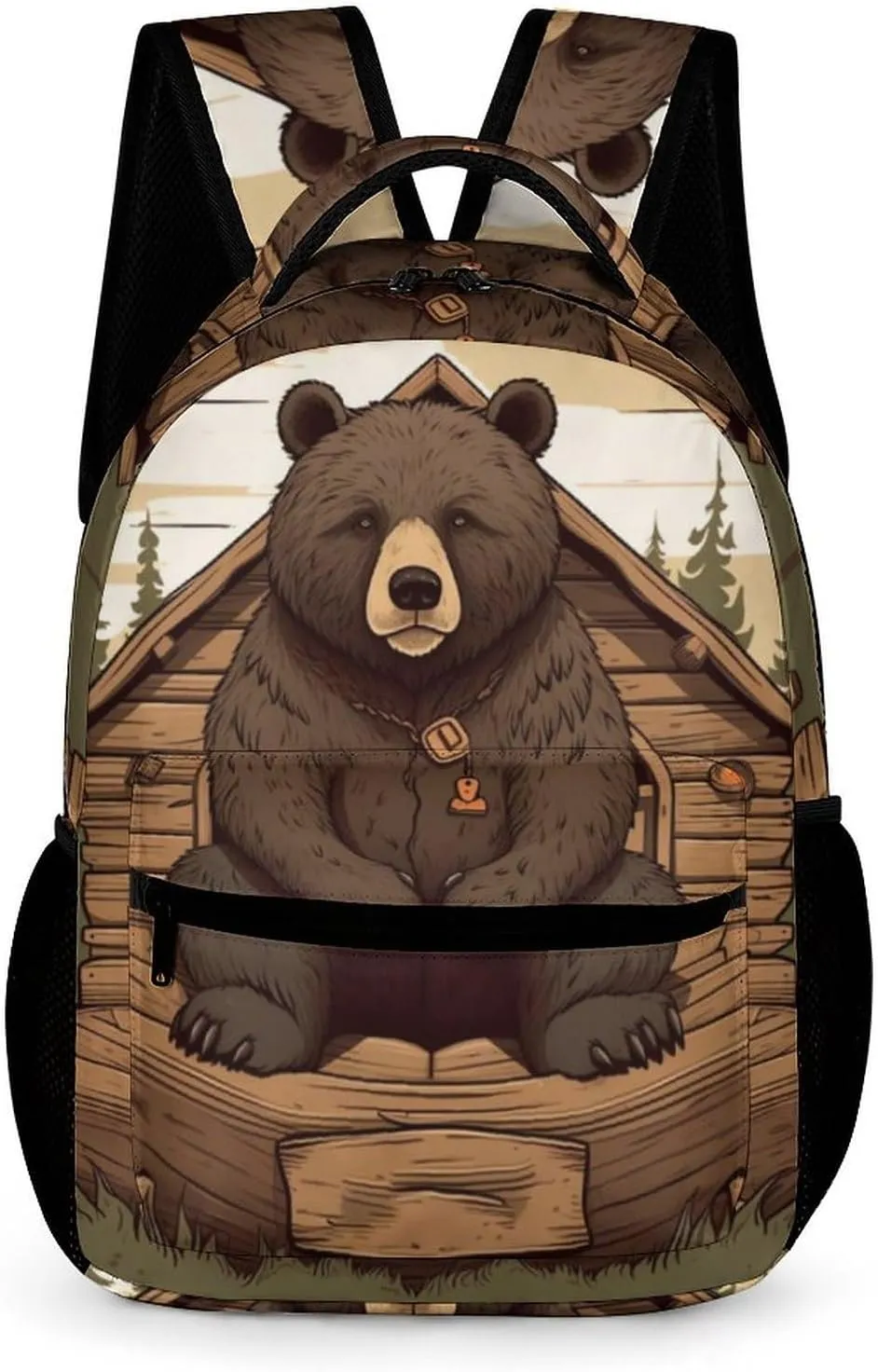 Laptop Backpack for Travel Daypack Computer Bag Work Rustic Lodge Bear Back Pack Nurse Bag for Hiking