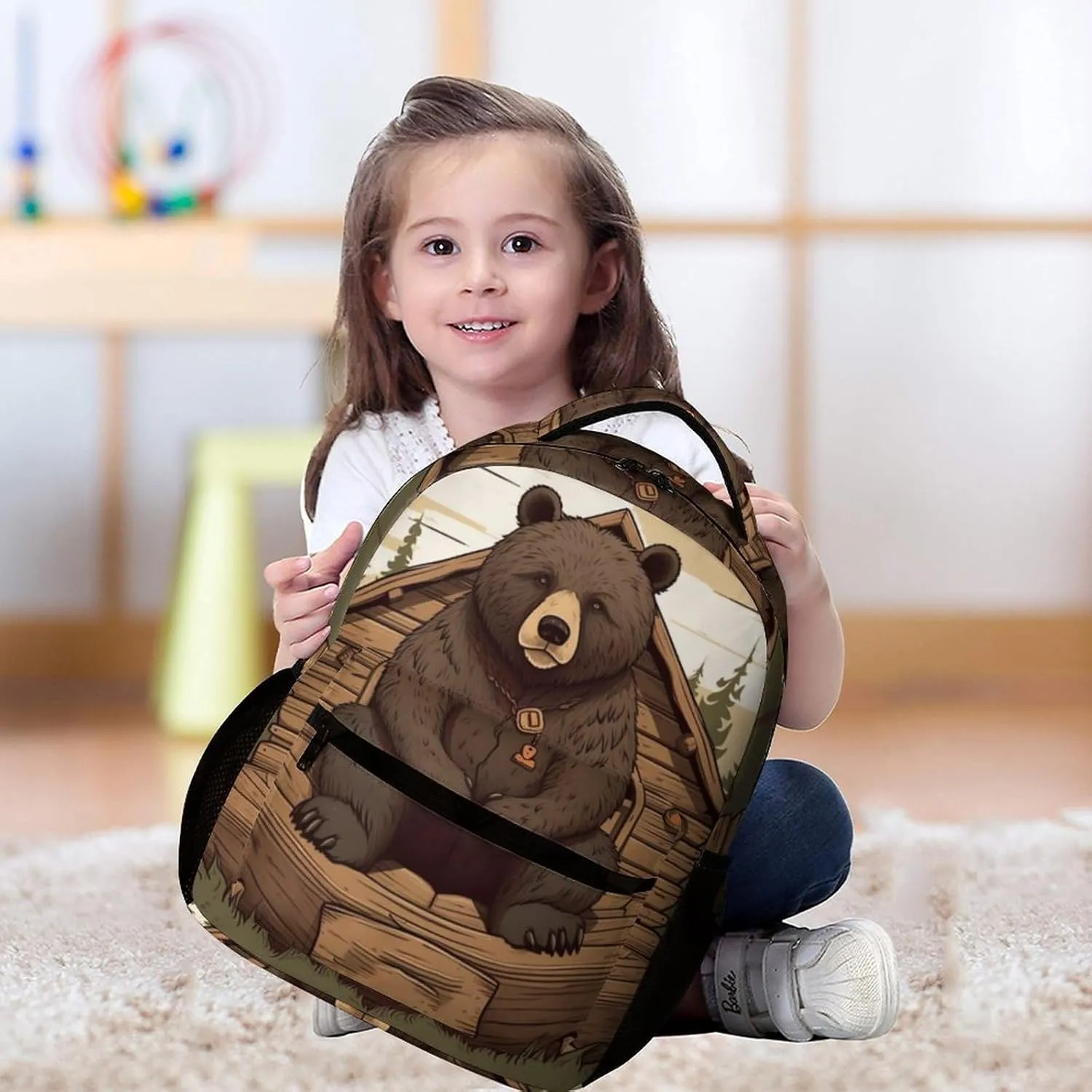 Laptop Backpack for Travel Daypack Computer Bag Work Rustic Lodge Bear Back Pack Nurse Bag for Hiking