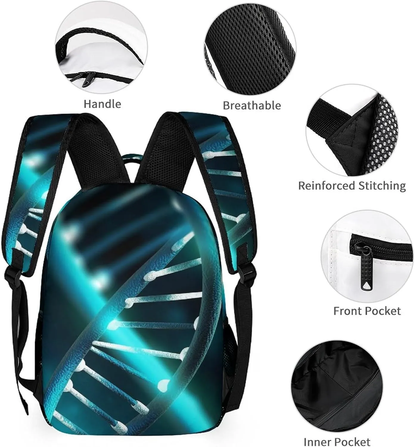 Laptop Backpack for Travel Daypack Computer Bag Work Science Gene Strand Back Pack Nurse Bag for Hiking