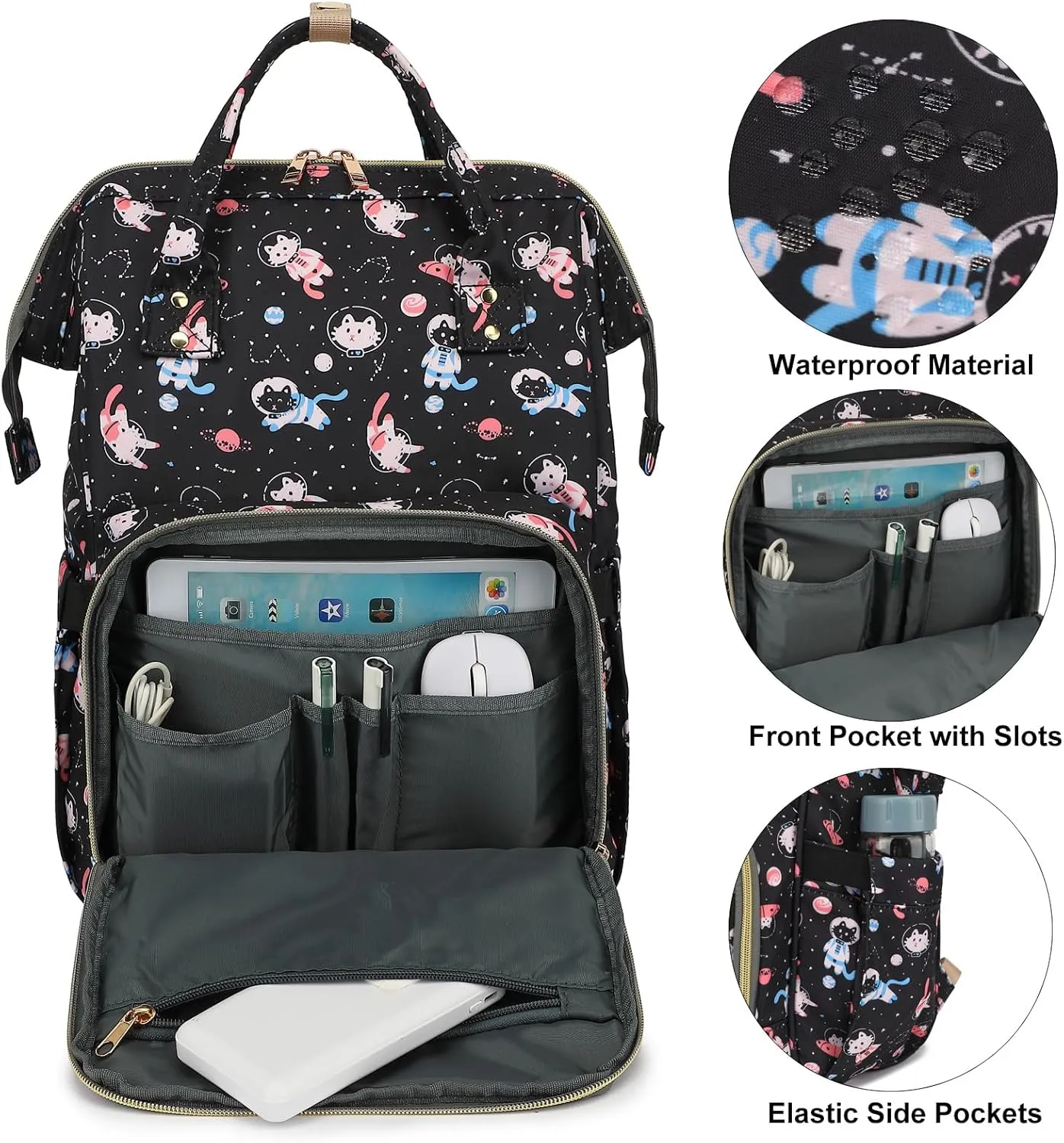 Laptop Backpack for Women, College Bookbag School Backpack Work Business Travel 15.6 Inch Computer Backpacks (Cat)