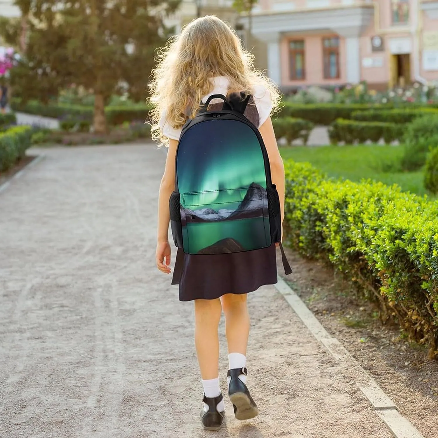 Laptop Backpack for Women Men Daypack Aurora Borealis Backpacks Computer Bag Travel Laptop Bag Casual Work Bag, 42x30.5cm, XB0604116