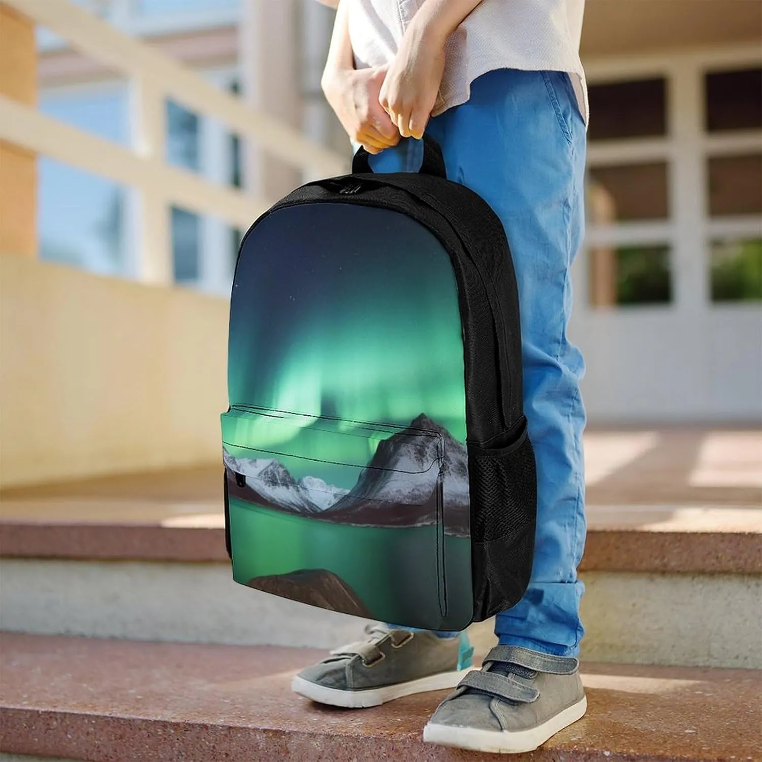 Laptop Backpack for Women Men Daypack Aurora Borealis Backpacks Computer Bag Travel Laptop Bag Casual Work Bag, 42x30.5cm, XB0604116