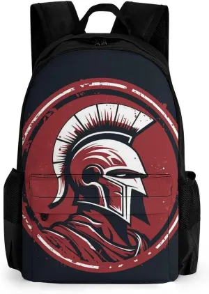 Laptop Backpack for Women Men Daypack Red Spartan Helmet Backpacks Computer Bag Travel Laptop Bag Casual Work Bag