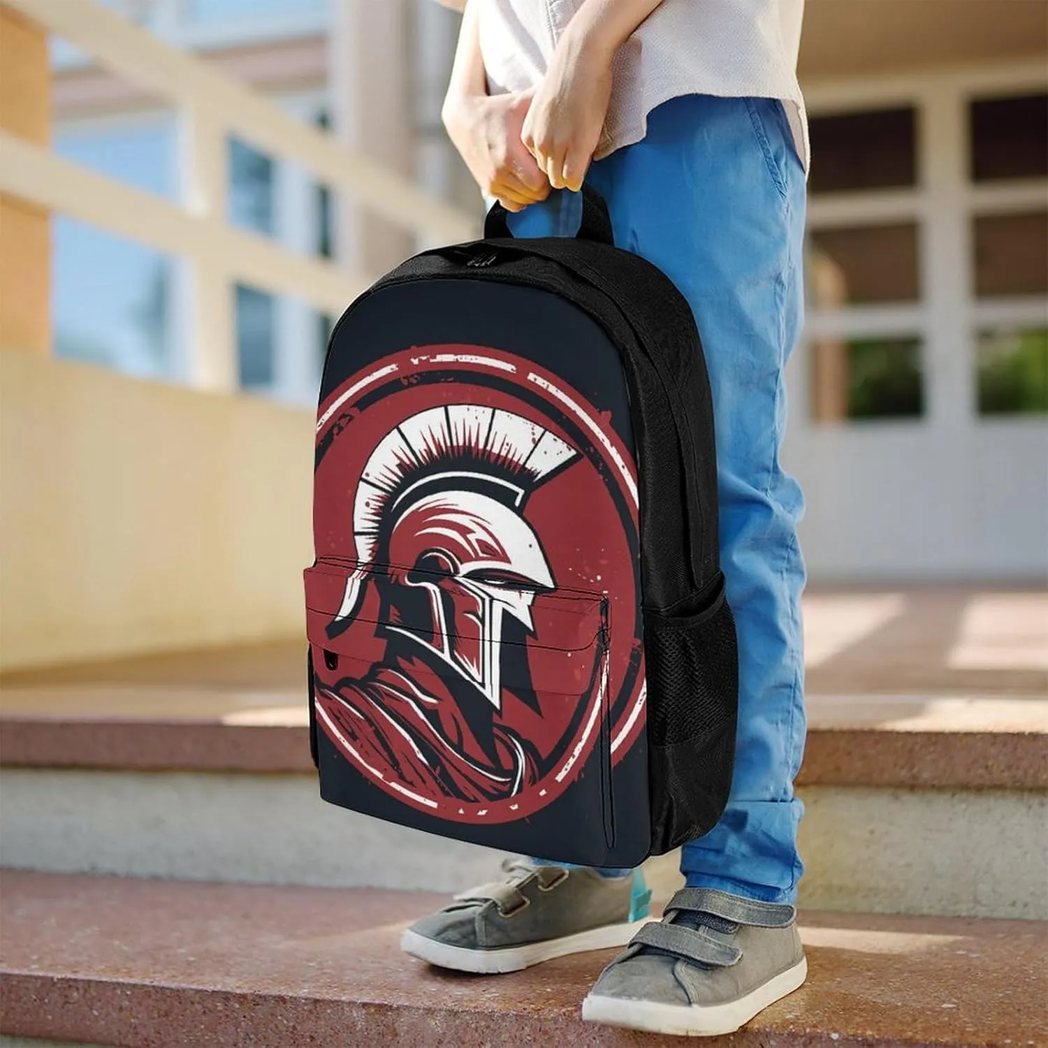 Laptop Backpack for Women Men Daypack Red Spartan Helmet Backpacks Computer Bag Travel Laptop Bag Casual Work Bag