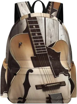 Laptop Backpack for Women Men Daypack Waterproof Guitar Pictures Computer Bag Business Work Bag for Travel