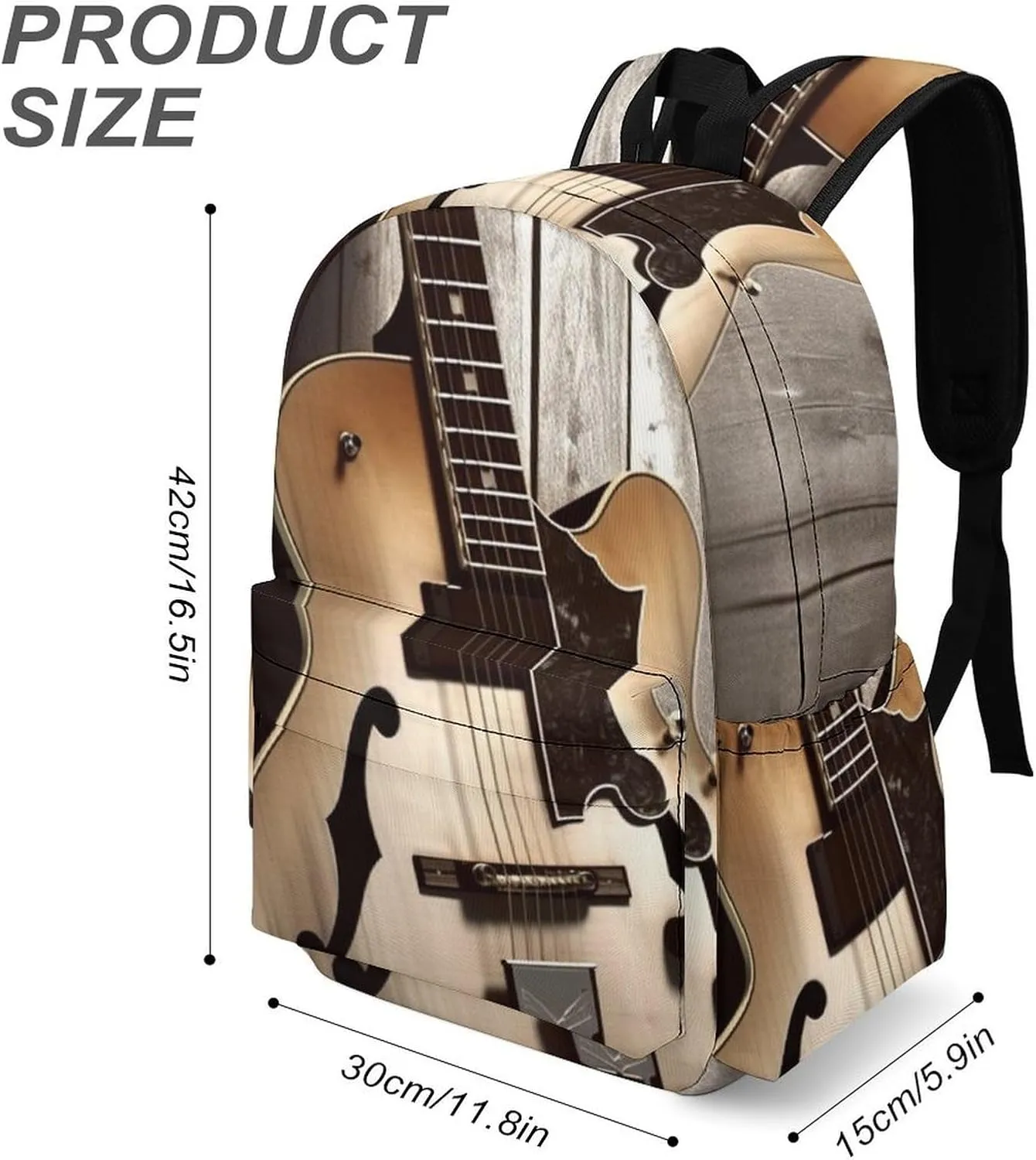 Laptop Backpack for Women Men Daypack Waterproof Guitar Pictures Computer Bag Business Work Bag for Travel