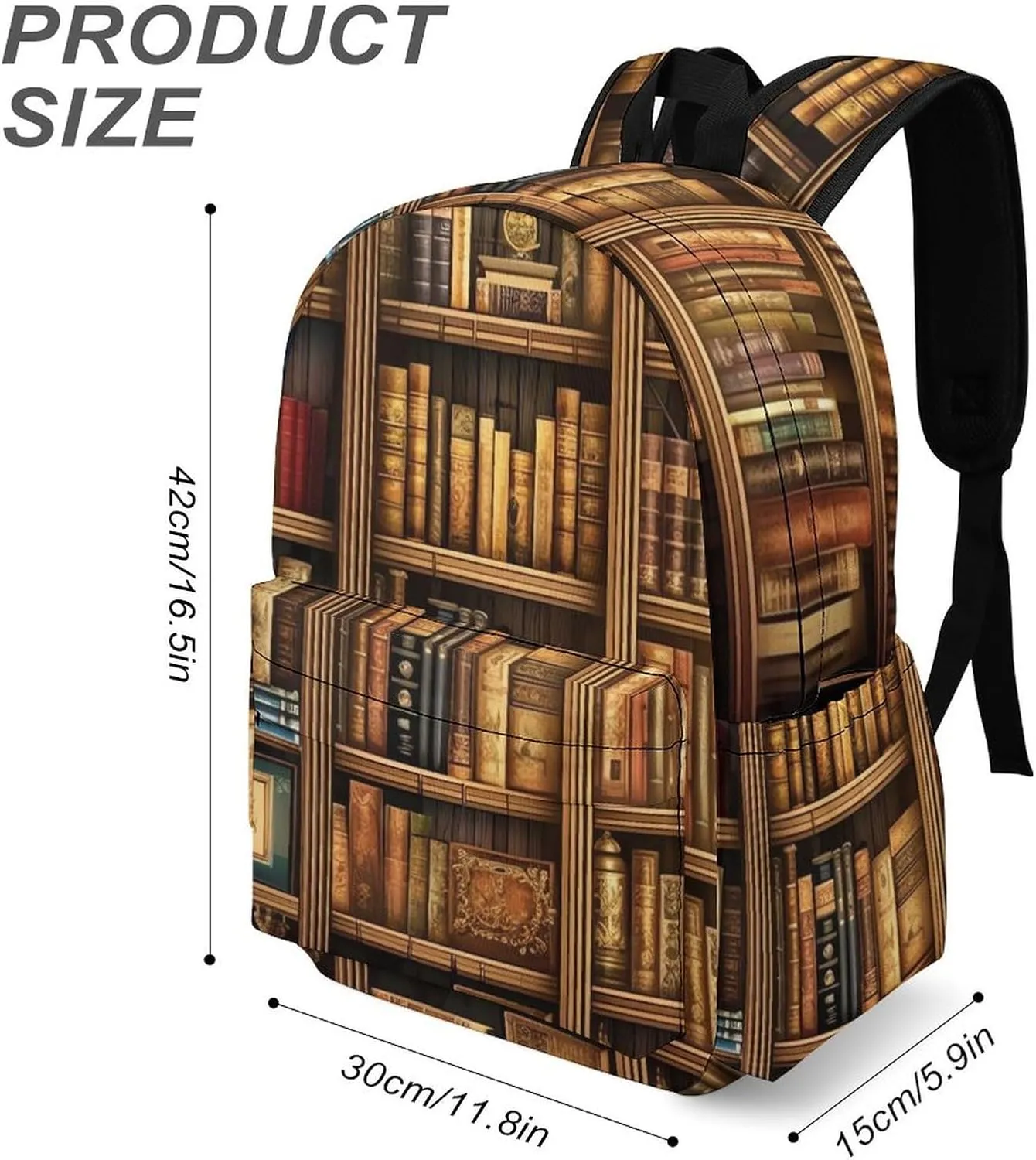 Laptop Backpack for Women Men Daypack Waterproof Library Bookshelf Book Computer Bag Business Work Bag for Travel