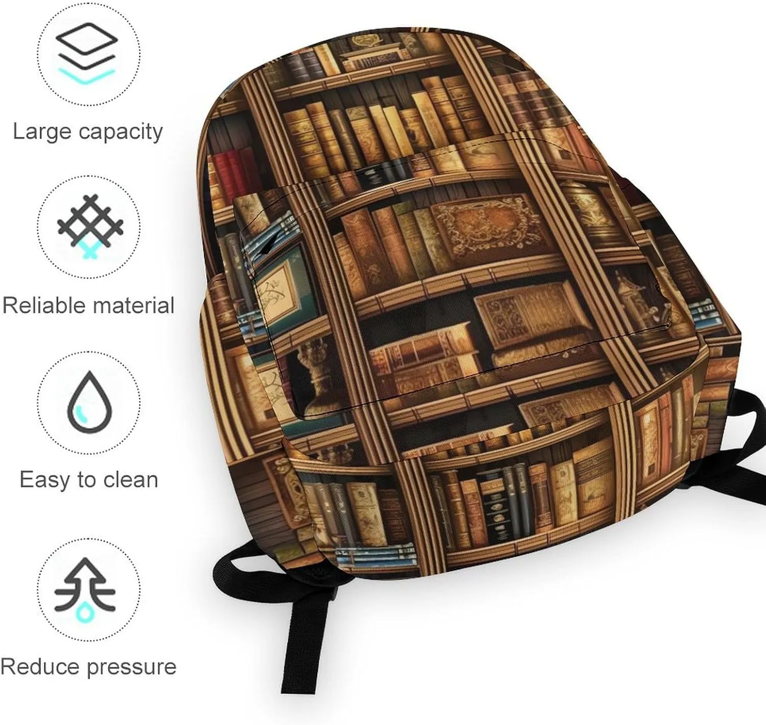 Laptop Backpack for Women Men Daypack Waterproof Library Bookshelf Book Computer Bag Business Work Bag for Travel